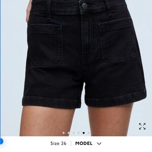 Madewell Black Jean Shorts for Women | Denim Emmett Short: Patch Pocket Edition